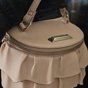 Elegant Pink Ruffled Handbag